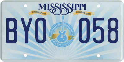 MS license plate BYO058
