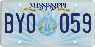 MS license plate BYO059