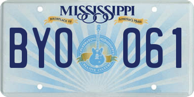 MS license plate BYO061