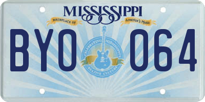 MS license plate BYO064
