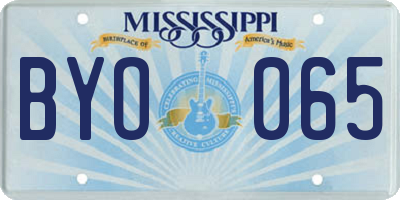 MS license plate BYO065