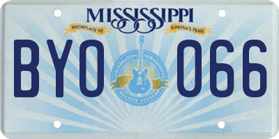MS license plate BYO066