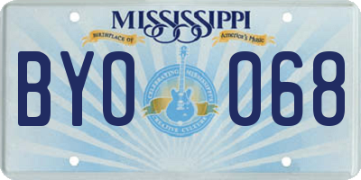 MS license plate BYO068