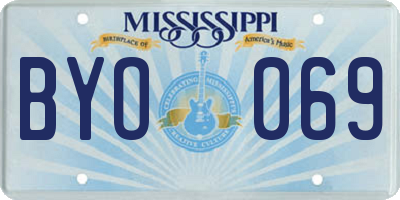 MS license plate BYO069