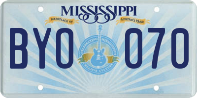 MS license plate BYO070