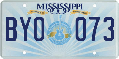 MS license plate BYO073