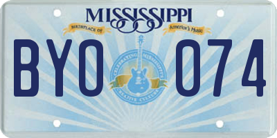 MS license plate BYO074
