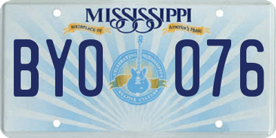 MS license plate BYO076