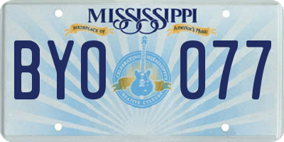 MS license plate BYO077
