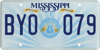 MS license plate BYO079