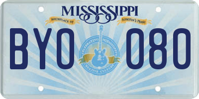 MS license plate BYO080