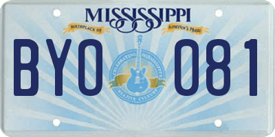 MS license plate BYO081