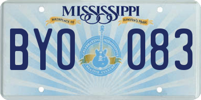 MS license plate BYO083