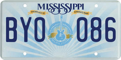 MS license plate BYO086