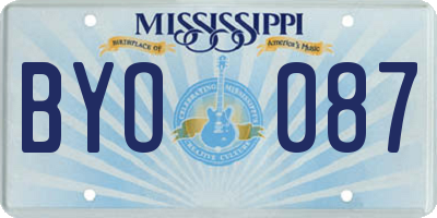 MS license plate BYO087