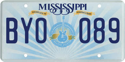 MS license plate BYO089