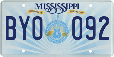 MS license plate BYO092