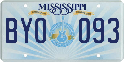 MS license plate BYO093