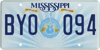 MS license plate BYO094