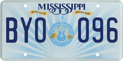 MS license plate BYO096