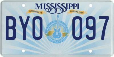 MS license plate BYO097