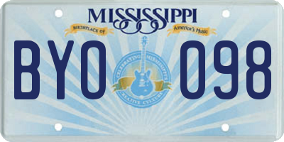 MS license plate BYO098
