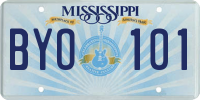 MS license plate BYO101