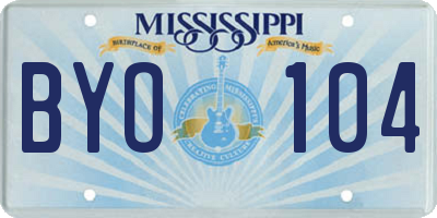 MS license plate BYO104