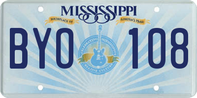 MS license plate BYO108