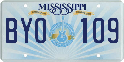 MS license plate BYO109