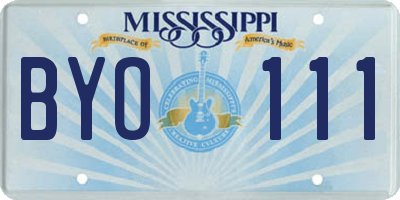 MS license plate BYO111