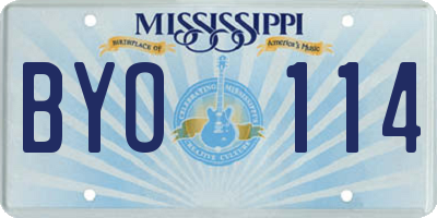 MS license plate BYO114