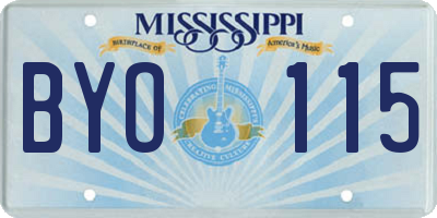 MS license plate BYO115