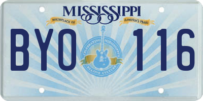 MS license plate BYO116