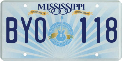MS license plate BYO118