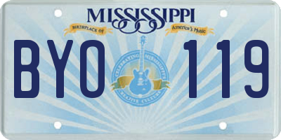 MS license plate BYO119