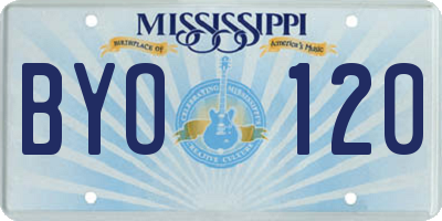 MS license plate BYO120