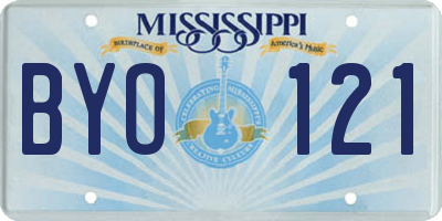MS license plate BYO121