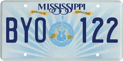 MS license plate BYO122