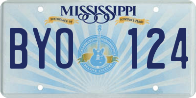 MS license plate BYO124