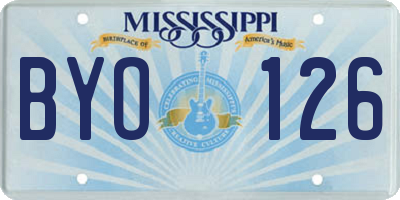 MS license plate BYO126