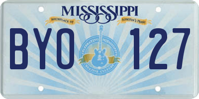 MS license plate BYO127