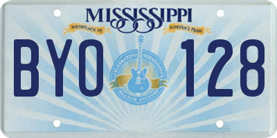 MS license plate BYO128