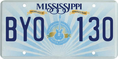 MS license plate BYO130