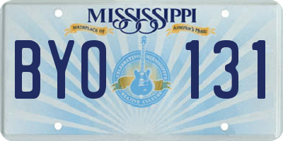MS license plate BYO131