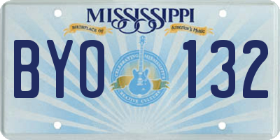 MS license plate BYO132
