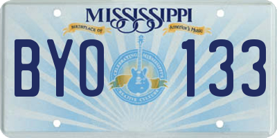 MS license plate BYO133