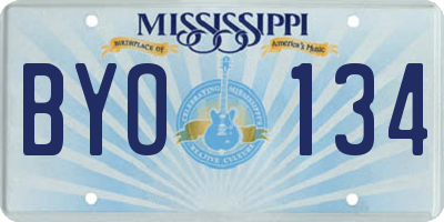 MS license plate BYO134