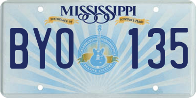 MS license plate BYO135