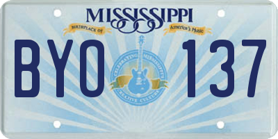 MS license plate BYO137